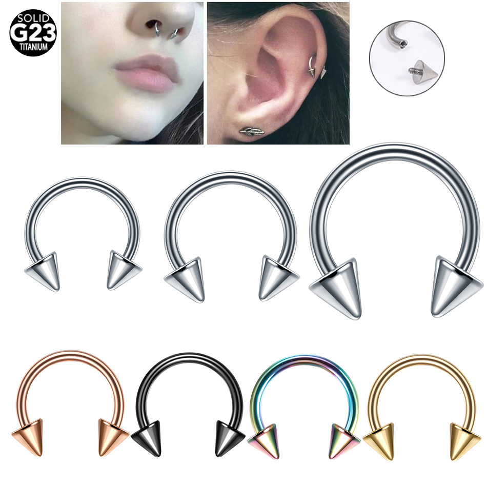 Zoor Body Jewelry - 1PC Titanium 16G Septum Horseshoe Ring