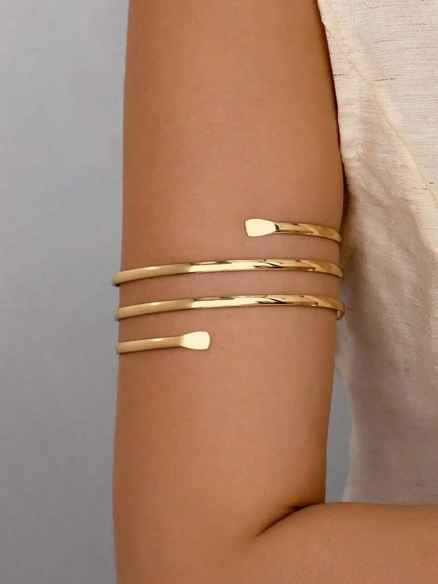 Body Jewelry - 1pc Women Metal Wire Armband, Upper