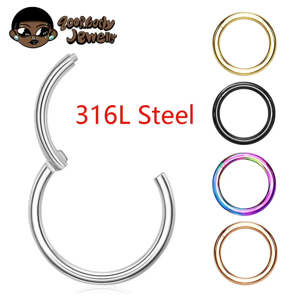 Qualiti Body Jewelry - 10Pcs 316L Stainless Steel Nose Ring
