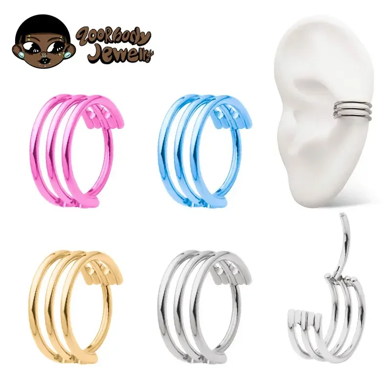 Qualiti Body Jewelry - G23 Titanium Three Layer Hollow Hinged