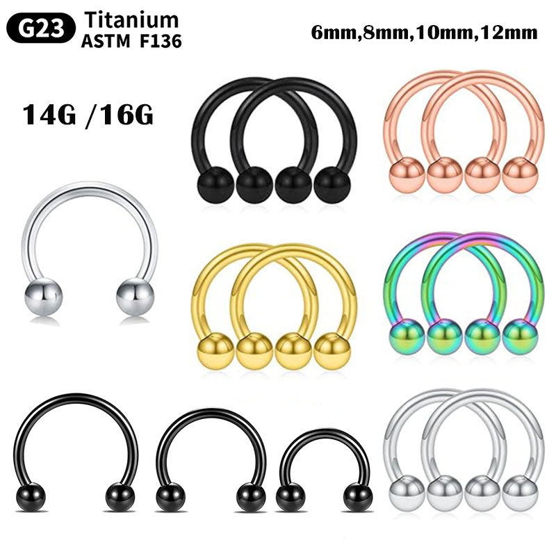 Zoor Body Jewelry - 1/5Pcs Titanium Horseshoe Septum Ring Nose