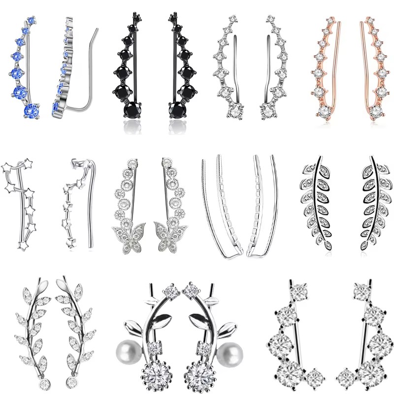 Qualiti Body Jewelry - 2pcs High Quality 7 Crystals Ear