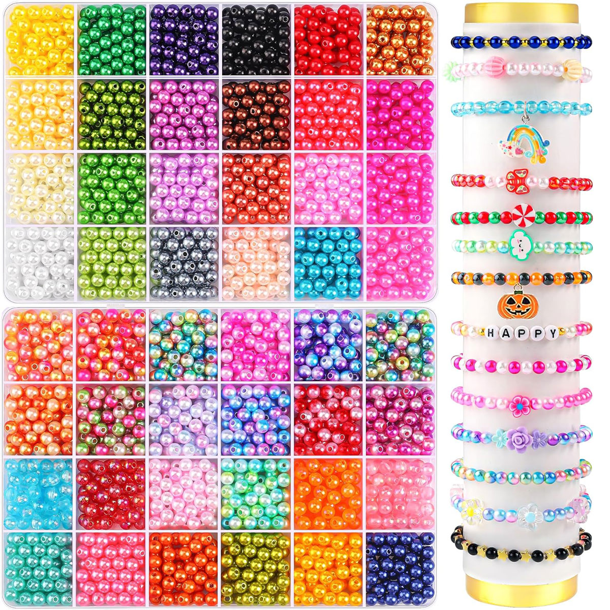 Body Jewelry Organizer - 2400PCS 48 Compartments Pearl Jewelry 48