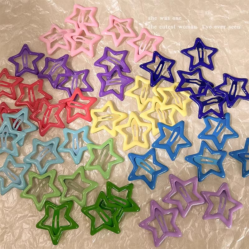 Colorful Kawaii Star Barrettes - Body Jewelry Wholesale reseña y precio