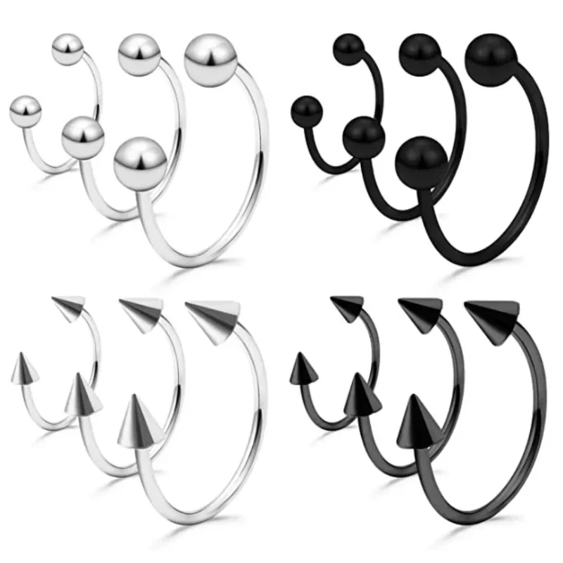 Punk C Shape Steel Nose Ring H - Zoor Body Jewelry reseña y precio