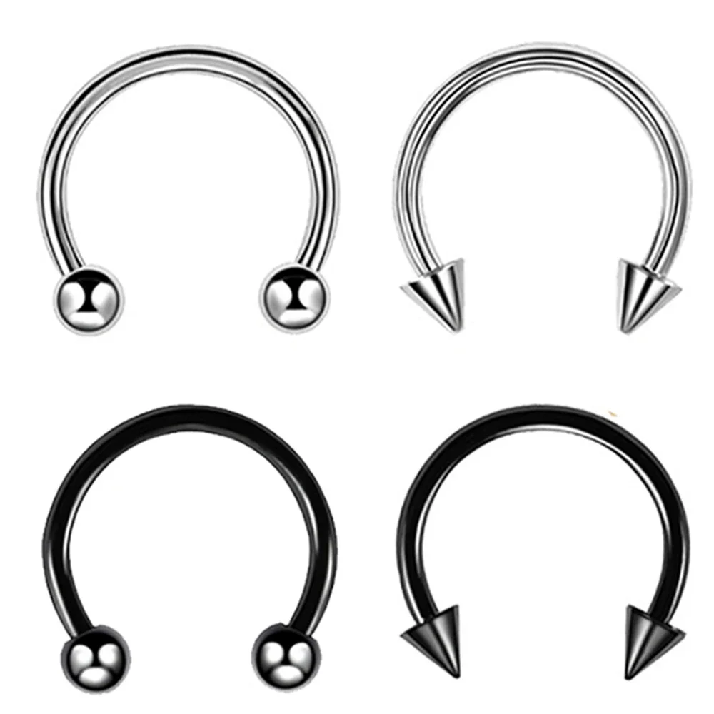 Punk C Shape Steel Nose Ring H - Zoor Body Jewelry reseña y precio