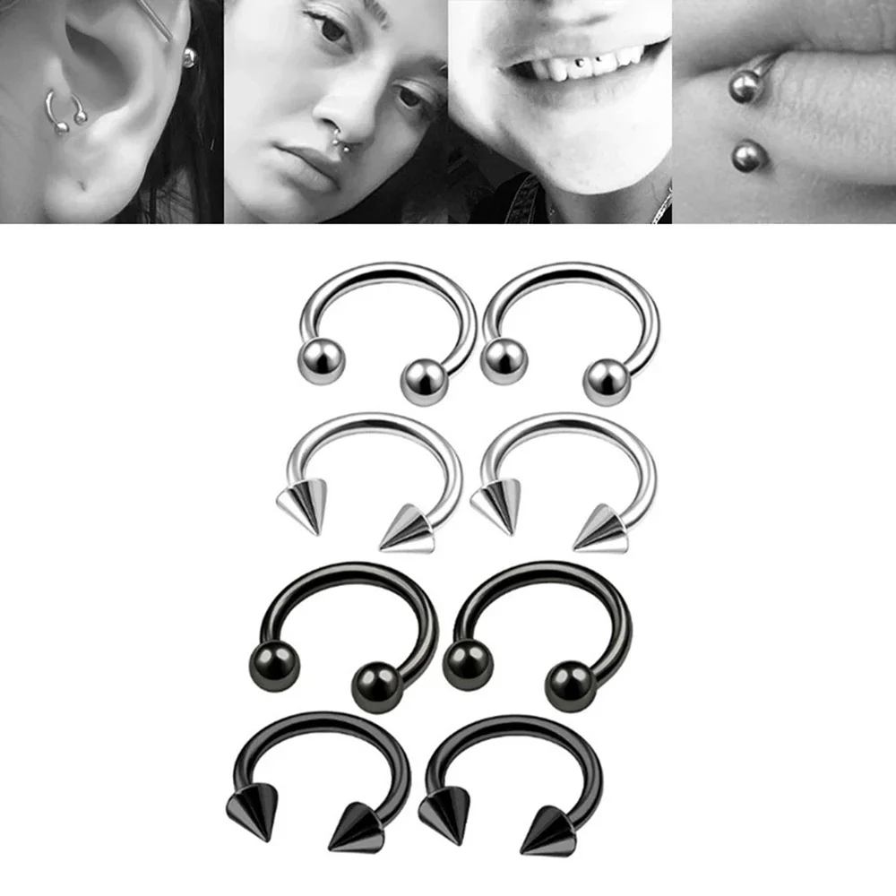 Punk C Shape Steel Nose Ring H - Zoor Body Jewelry reseña y precio