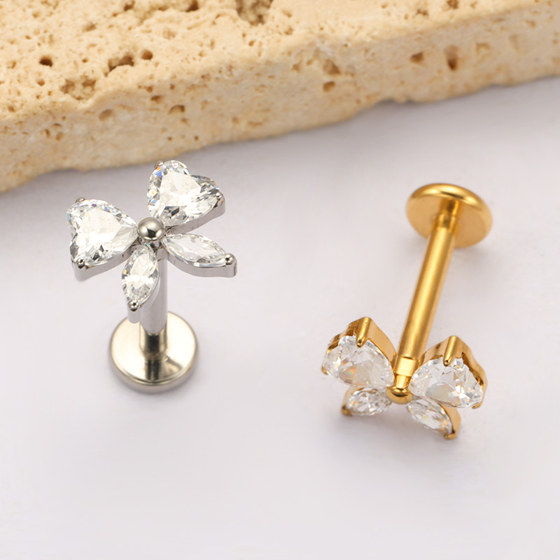 ASTM F136 TItanium Heart CZ Bo - Zoor Body Jewelry reseña y precio