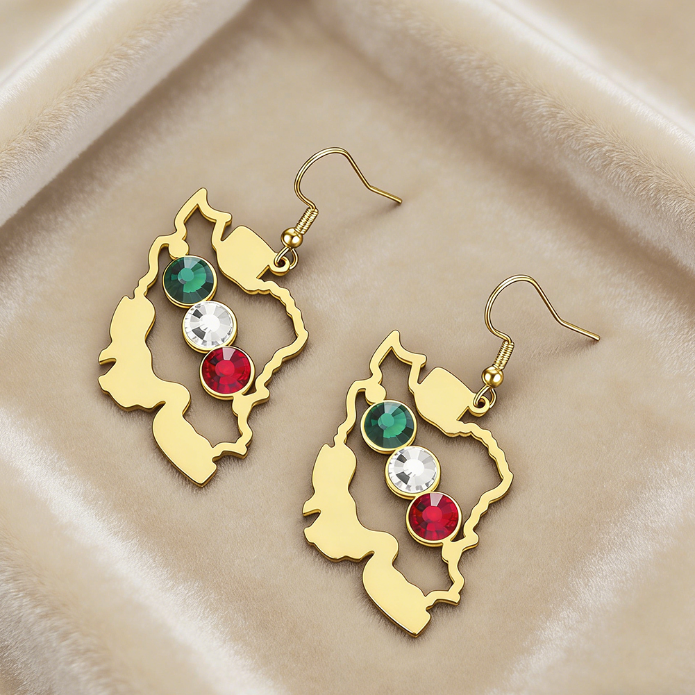Iran Map Flag Drop Earrings Wo - Body Jewelry Wholesale reseña y precio