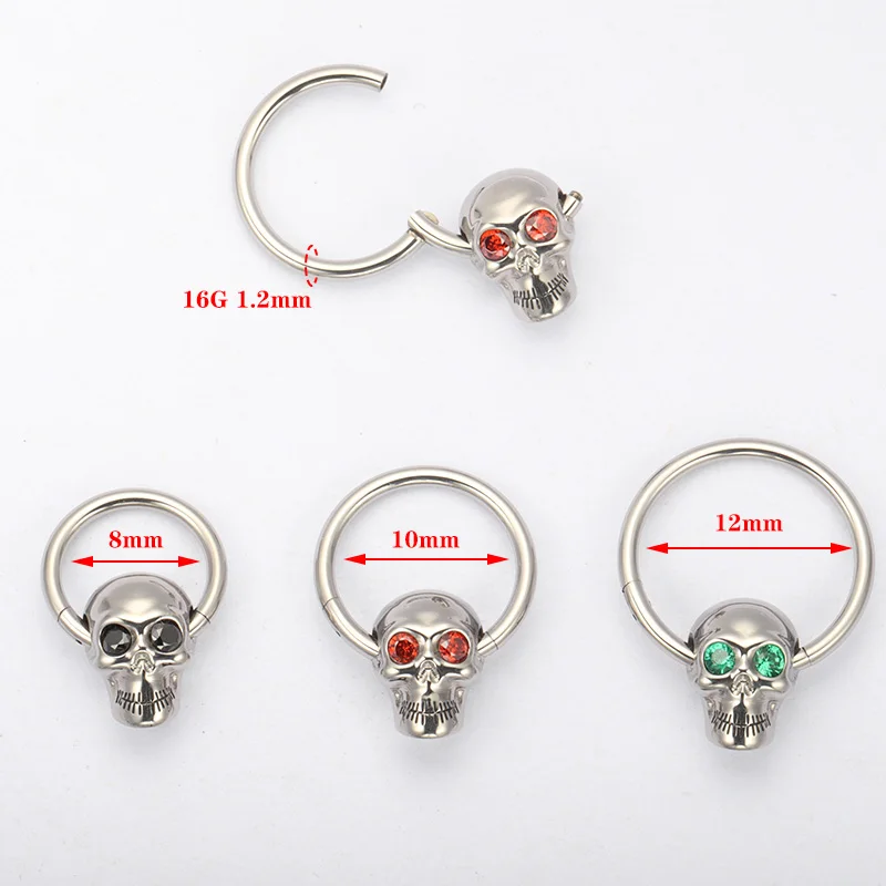 ZOOR F136 Titanium Gothic Skul - Zoor Body Jewelry reseña y precio
