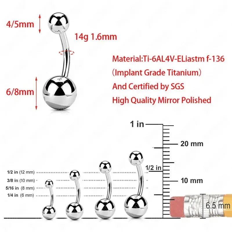 F136 Titanium Pierced Navel Ri - Zoor Body Jewelry reseña y precio