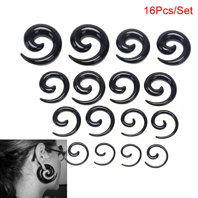 16PCS /set Spiral Taper Flesh  - Qualiti Body Jewelry reseña y precio