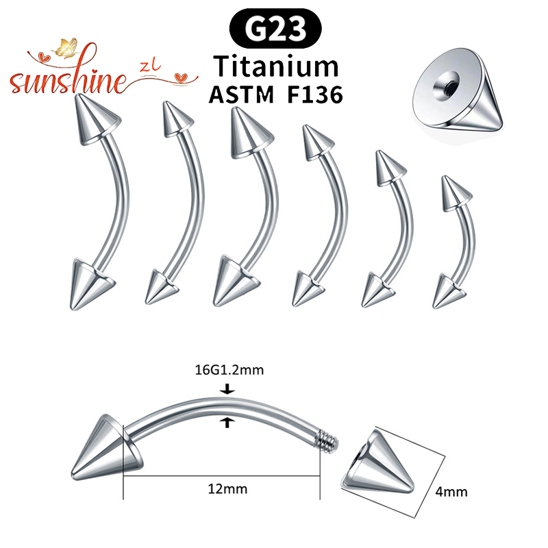 1PC G23 Titanium Spike Curved  - Zoor Body Jewelry reseña y precio
