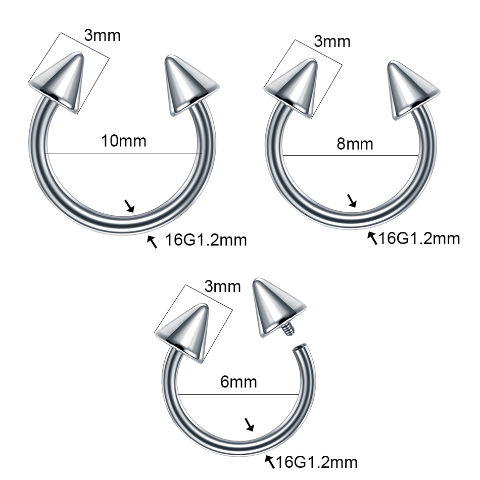 1PC Titanium 16G Septum Horses - Zoor Body Jewelry reseña y precio