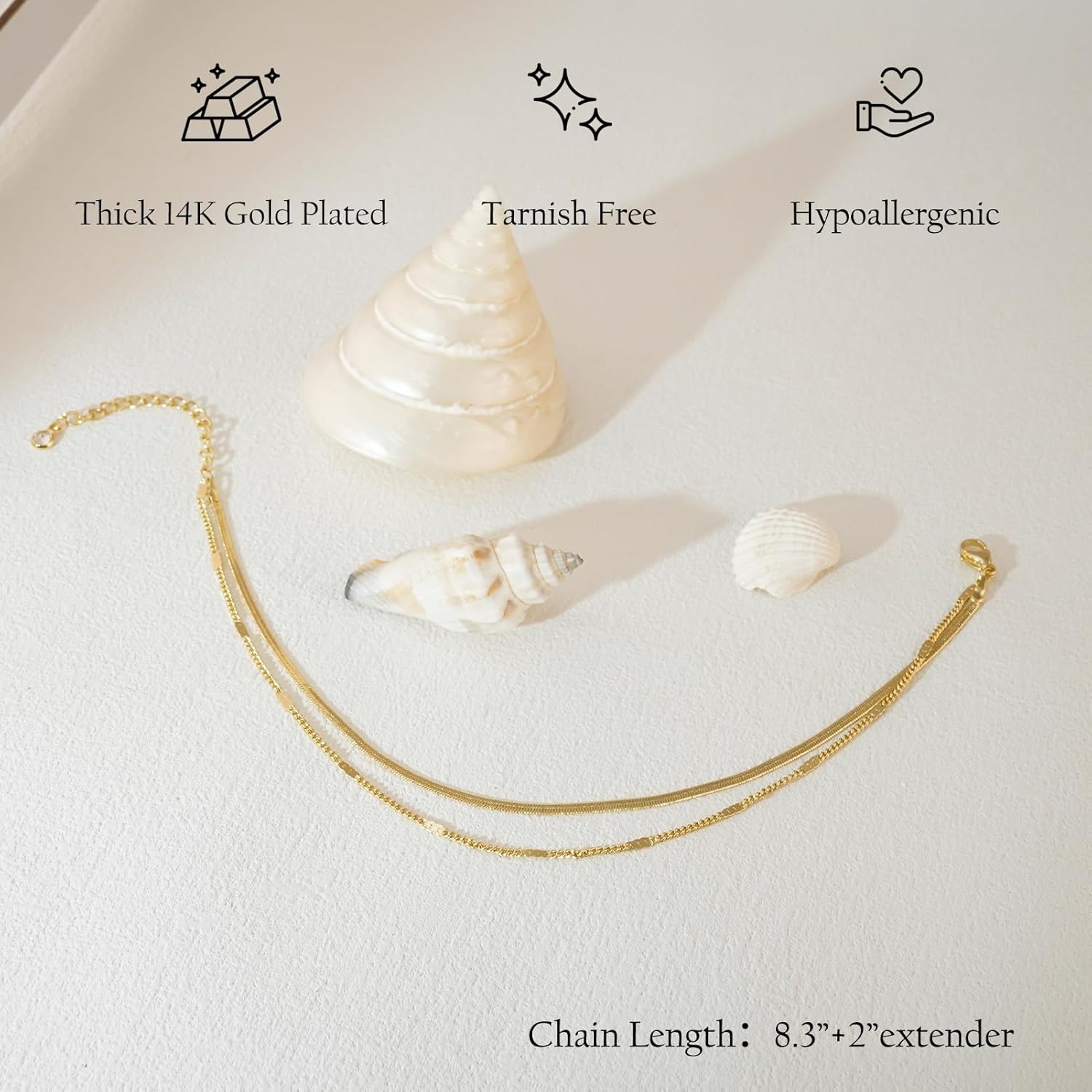 Ankle Bracelets for Women 14k  - Body Jewelry Real Gold reseña y precio