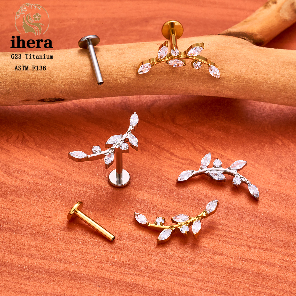 ASTM F136 Titanium 16G CZ Leaf - Zoor Body Jewelry reseña y precio