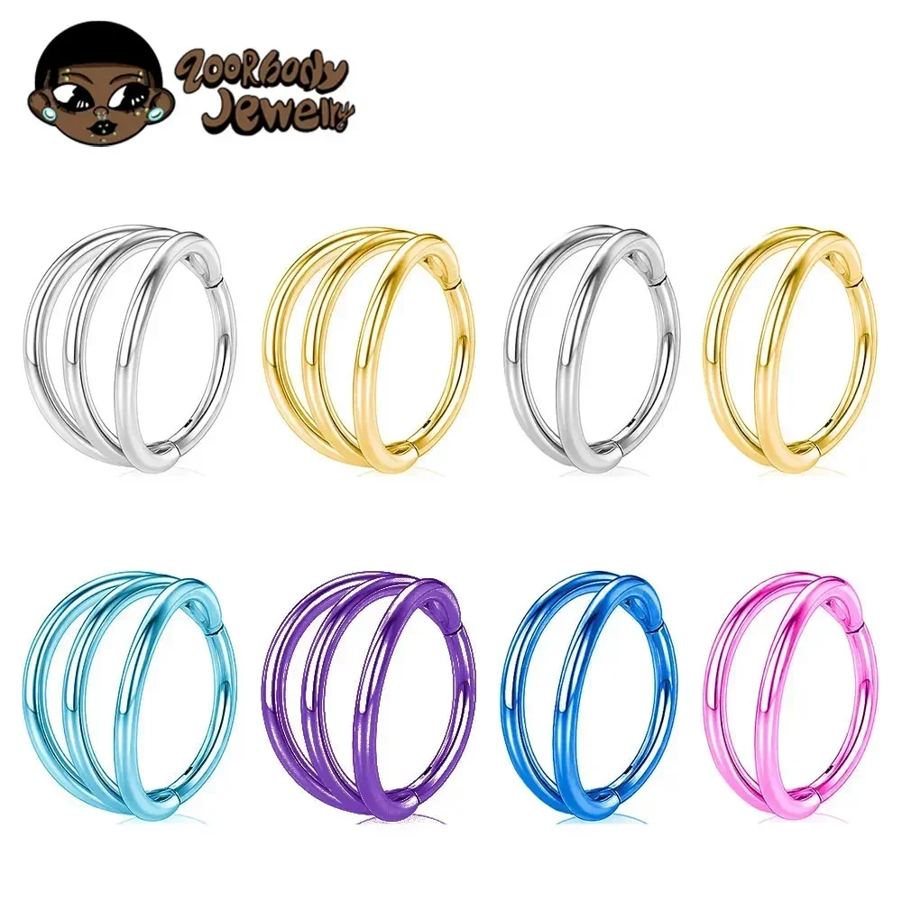 ASTM F136 Titanium 3 Layer Hin - Zoor Body Jewelry reseña y precio