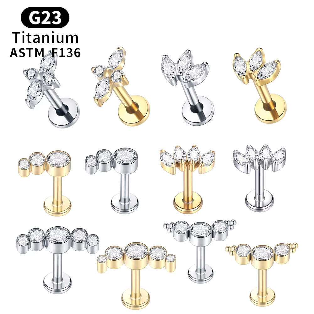 1Pc Titanium Labret Piercing G - Zoor Body Jewelry reseña y precio