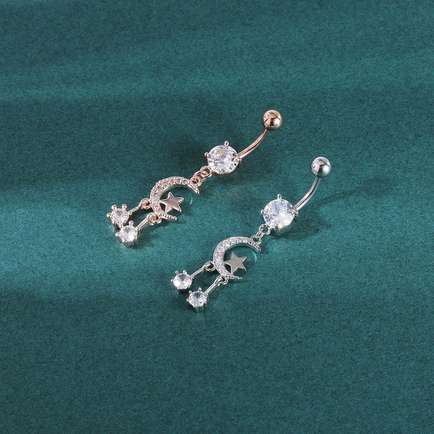ZS 14G 1PC Zircon Flower Belly - Body Jewelry Real Gold reseña y precio