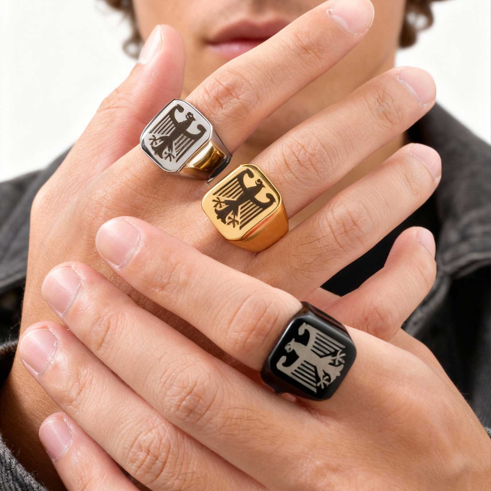 Custom Flying Hawk Eagle Ring  - Body Jewelry Wholesale reseña y precio