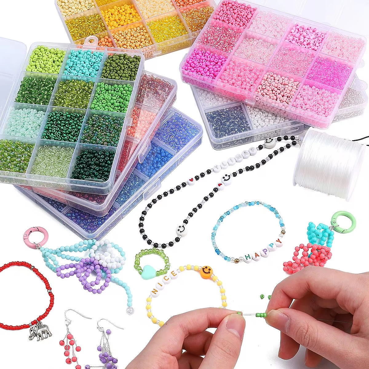 3600pcs 3mm Glass Seed Beads,  - Body Jewelry Organizer reseña y precio