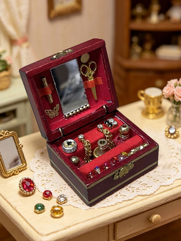1: 12 Dollhouse Mini Wooden Re - Body Jewelry Organizer reseña y precio