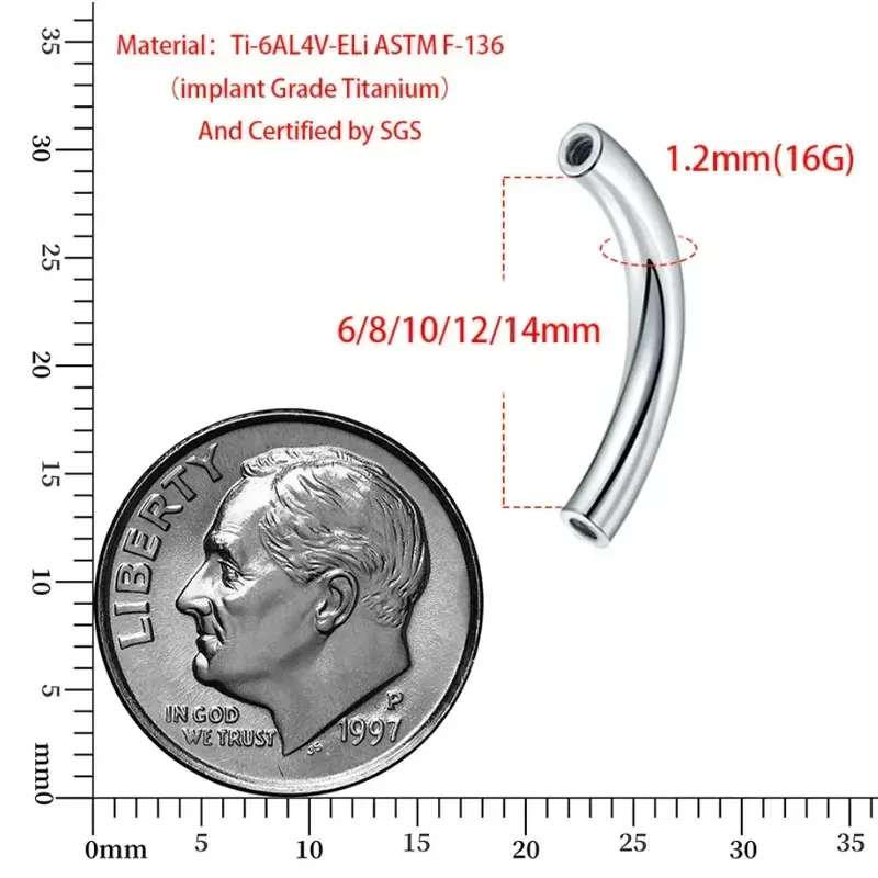 10 Pcs/Lot ASTM F136 Titanium  - Zoor Body Jewelry reseña y precio