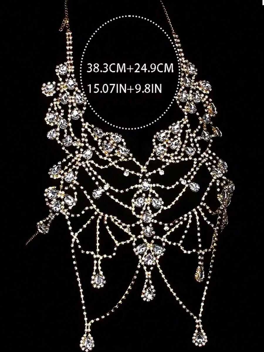 Rhinestone Body Chain Bra Neck - Body Jewelry reseña y precio