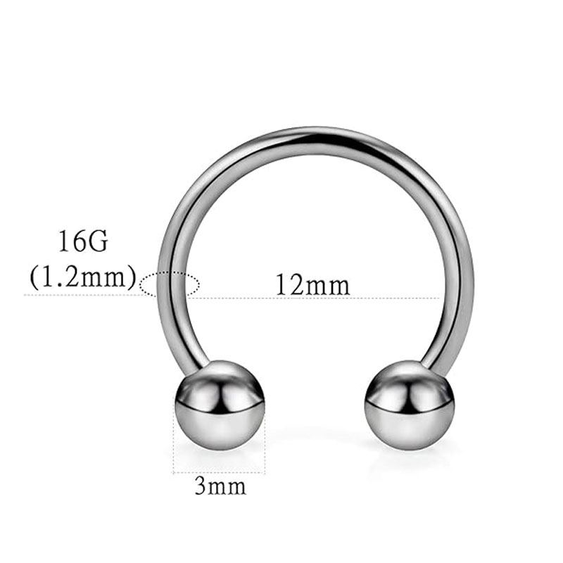 1/5Pcs Titanium Horseshoe Sept - Zoor Body Jewelry reseña y precio