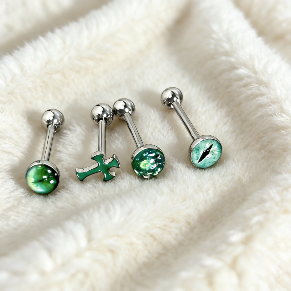 1Pc High-Quality Trendy Green  - Qualiti Body Jewelry reseña y precio