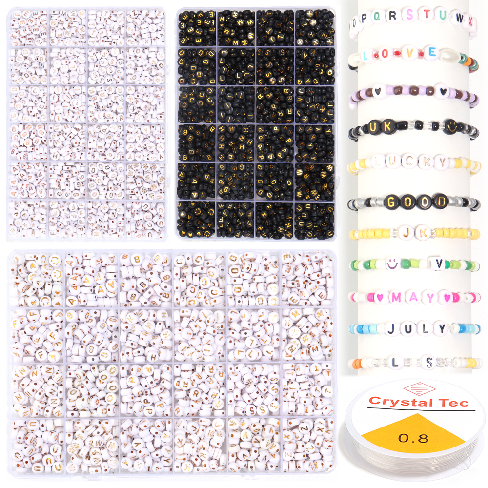 1200pcs/box Acrylic Letter Bea - Body Jewelry Organizer reseña y precio