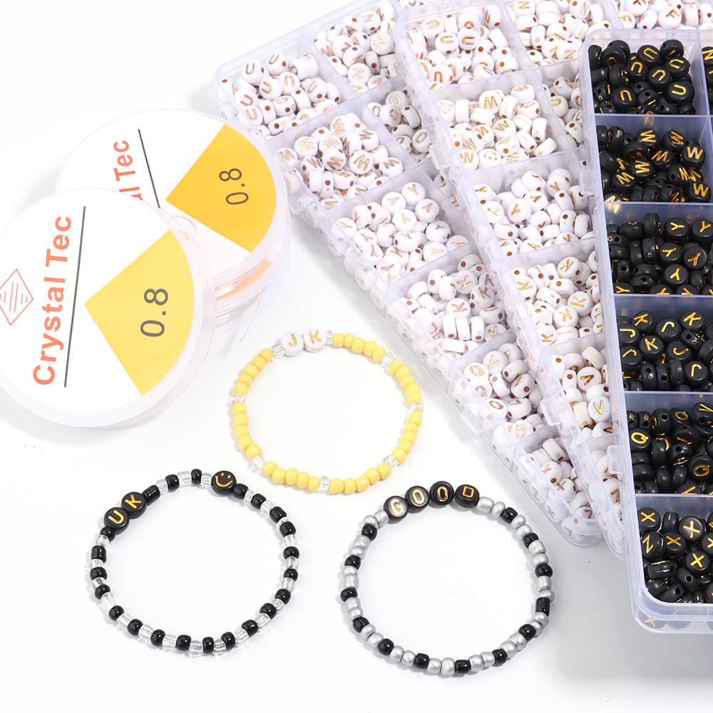 1200pcs/box Acrylic Letter Bea - Body Jewelry Organizer reseña y precio