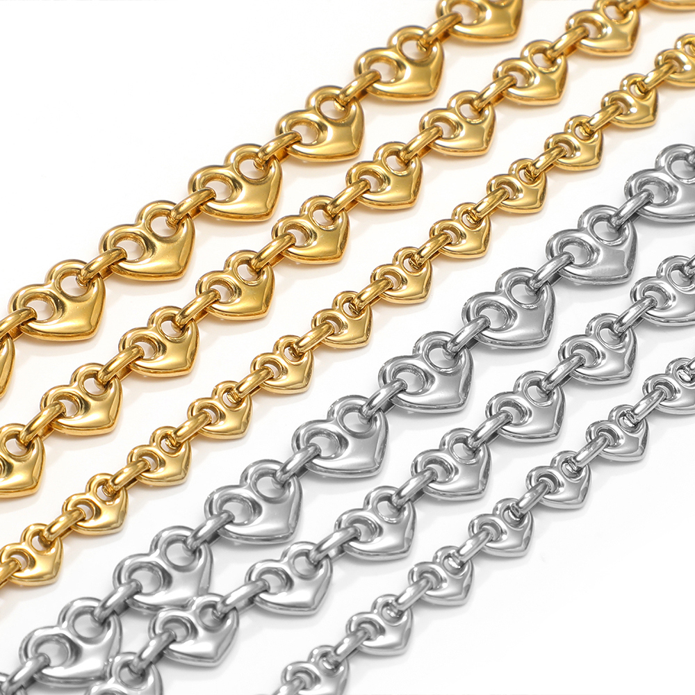 1 Meter Stainless Steel Heart  - Body Jewelry Wholesale reseña y precio