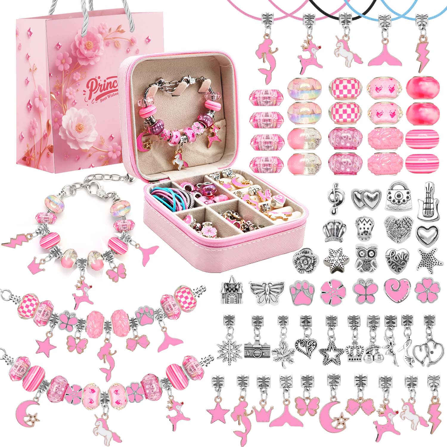 68pcs pink beaded jewelry set, - Body Jewelry Organizer reseña y precio