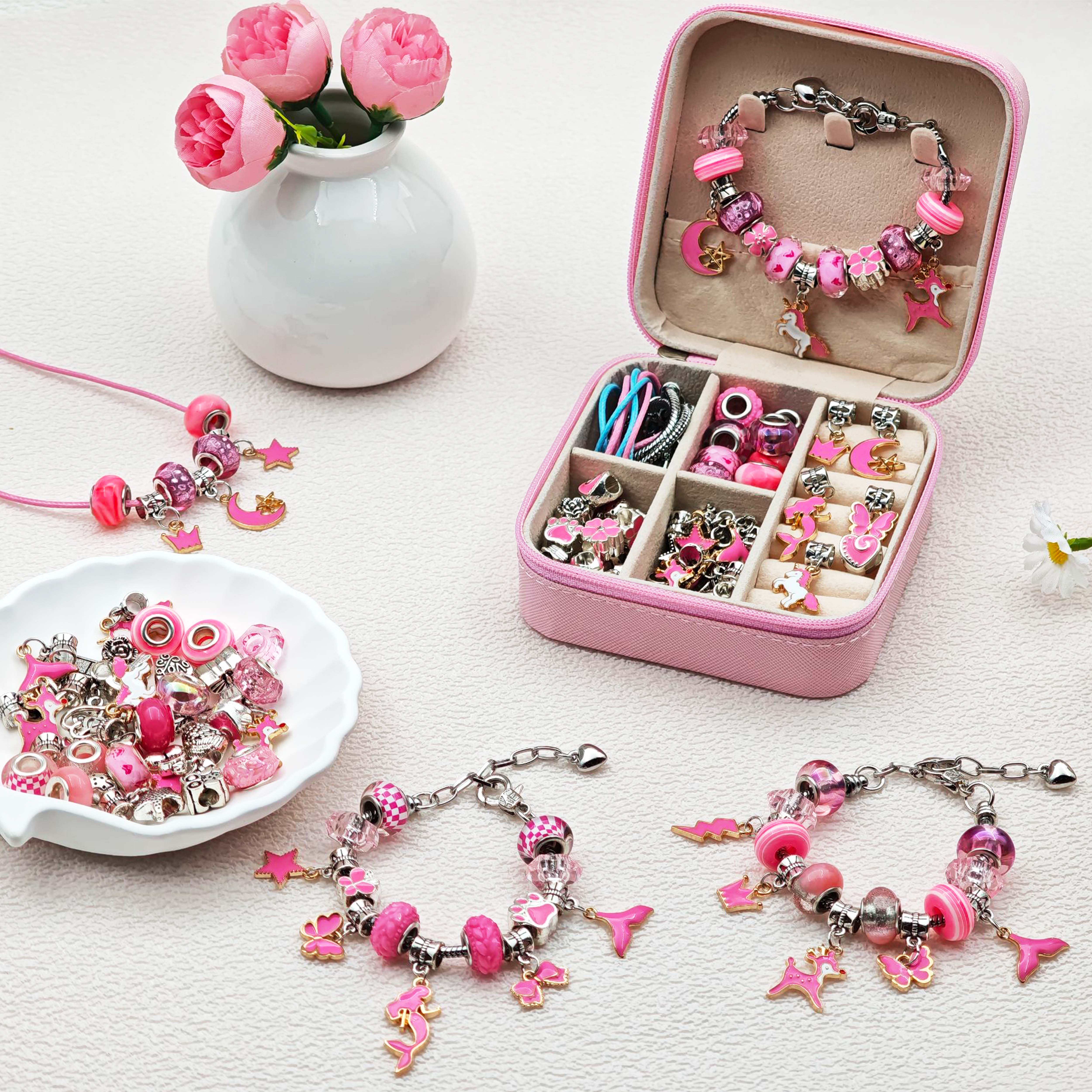 68pcs pink beaded jewelry set, - Body Jewelry Organizer reseña y precio