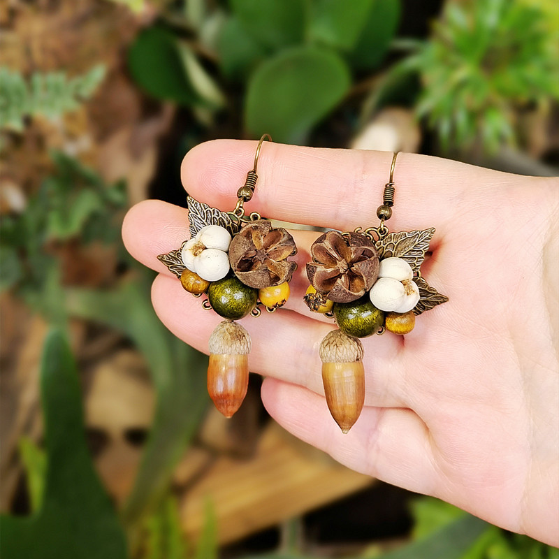 Vintage Wooden Plant Earring U - Body Jewelry Wholesale reseña y precio