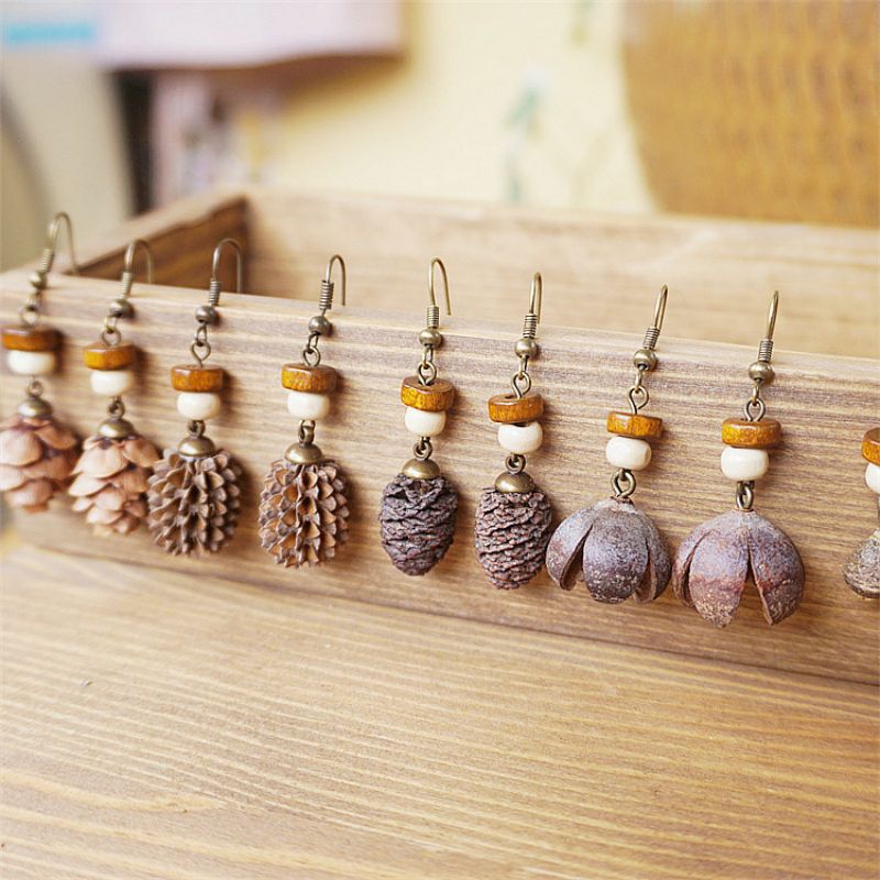 Vintage Wooden Plant Earring U - Body Jewelry Wholesale reseña y precio
