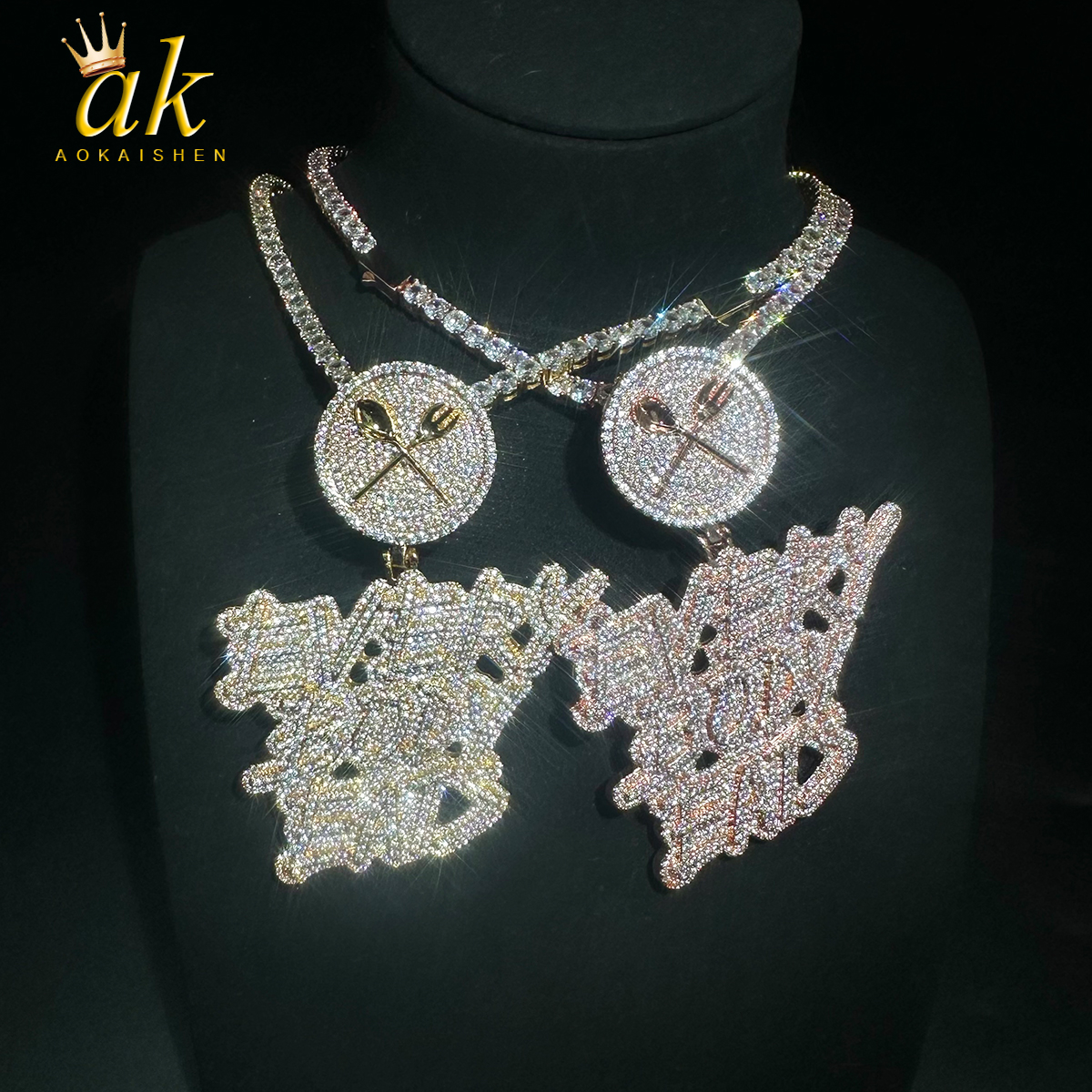 Aokaishen Iced Out Necklace Pe - Body Jewelry Real Gold reseña y precio