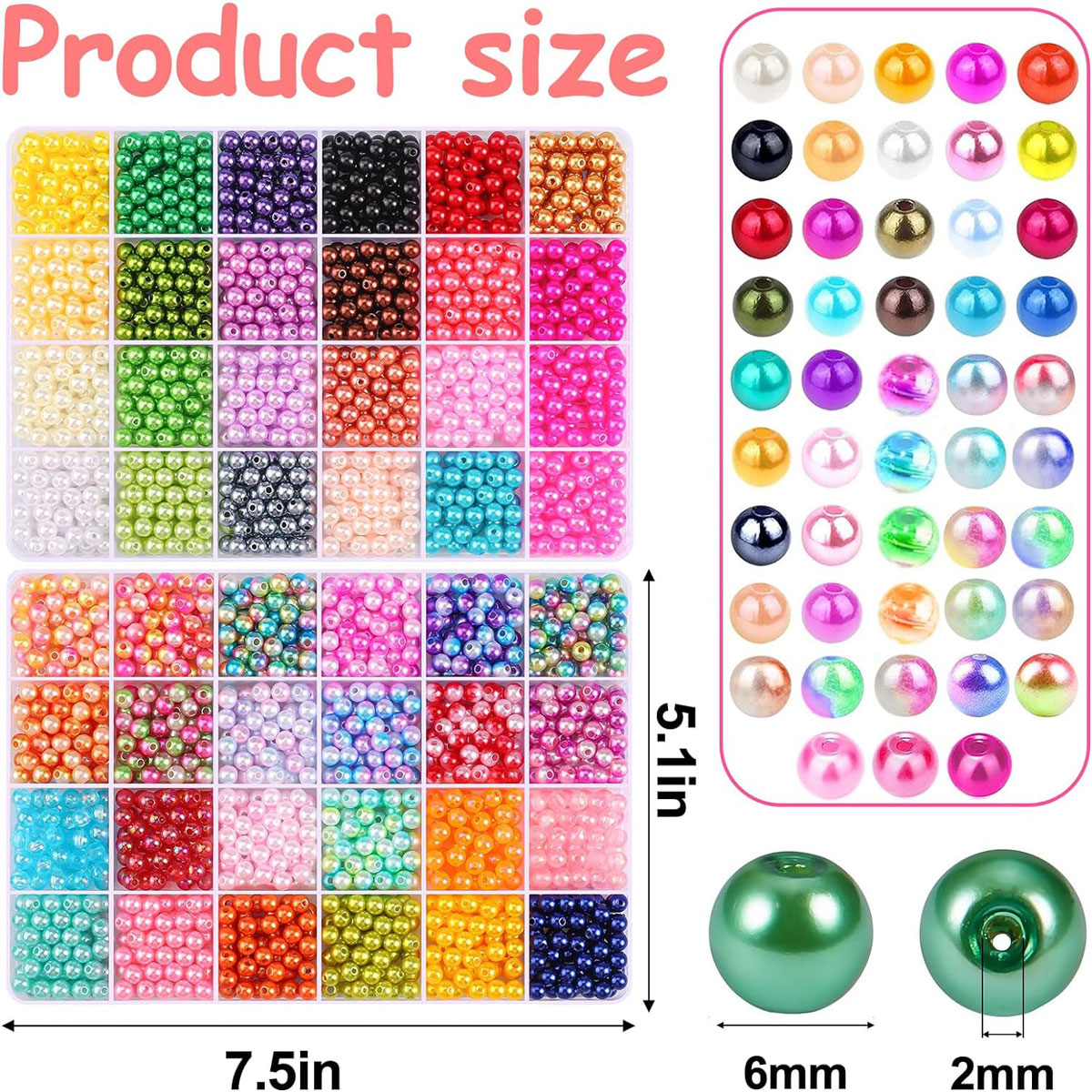 2400PCS 48 Compartments Pearl  - Body Jewelry Organizer reseña y precio